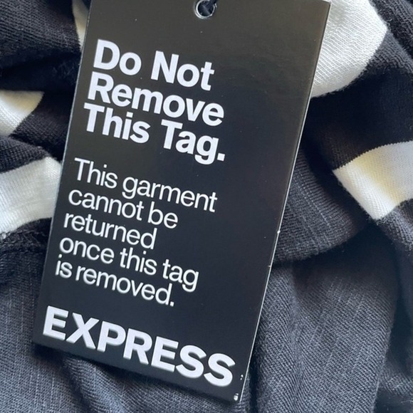 Express Two Chic Ways Reversible Neckline Black & White Striped Dress,Medium NEW - Picture 8 of 9